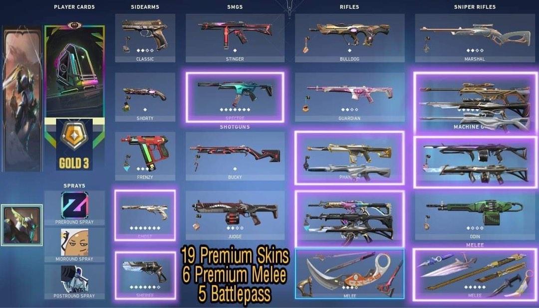 RGX BLADE + RGX BUTTERFLY KNIFE 19 PREMIUMS CHEAP VALORANT ACCOUNT