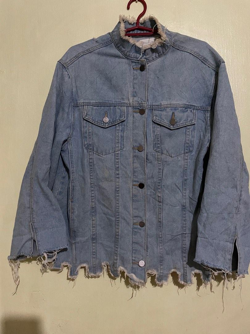 round collar denim jacket