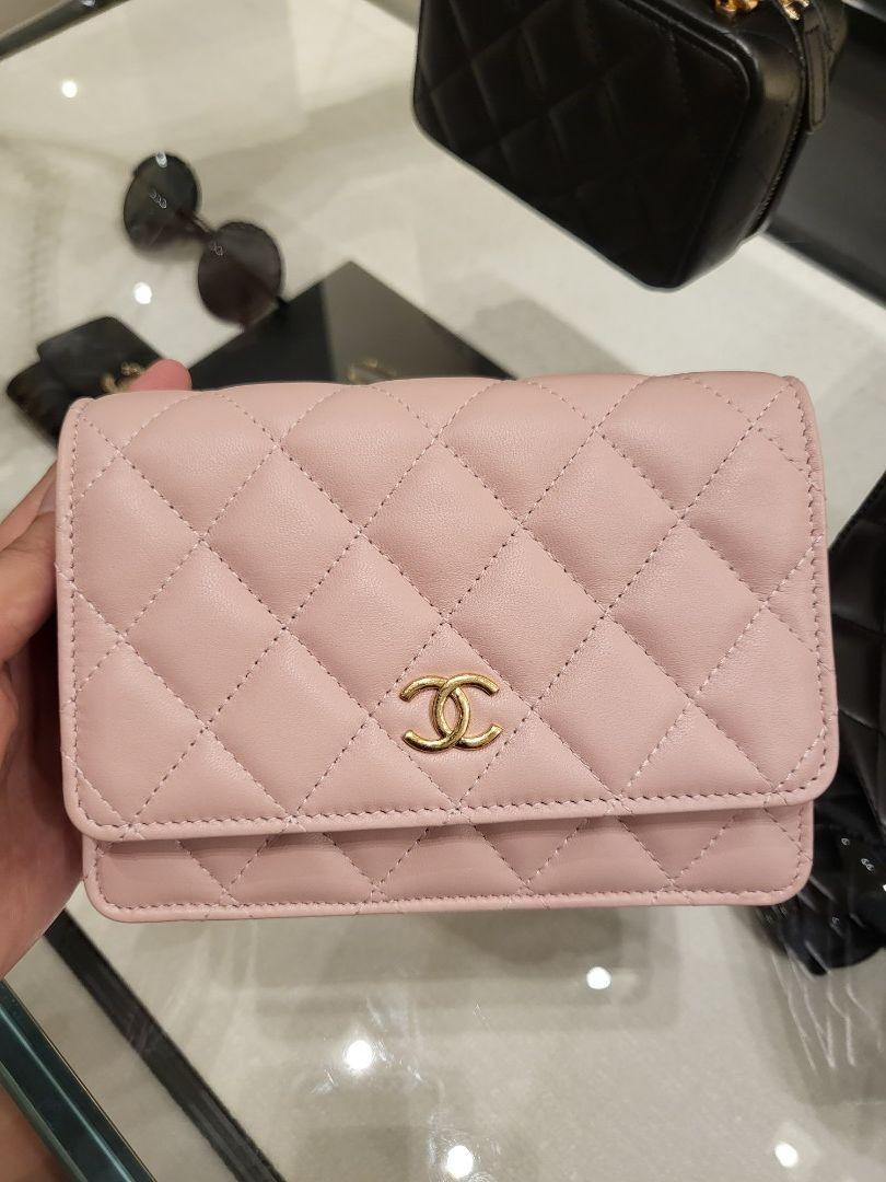 Chanel 22P Sakura pink calfskin woc gold hardware