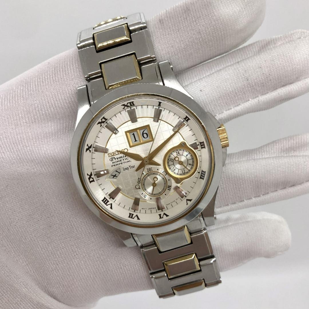 SEIKO 7D48 0AA0 PREMIER PERPETUAL CALENDAR KINETIC AUTOMATIC