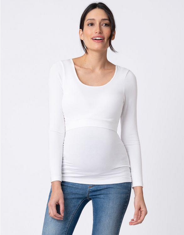 Seraphine Maternity & Nursing Top White, Women's Fashion, Maternity