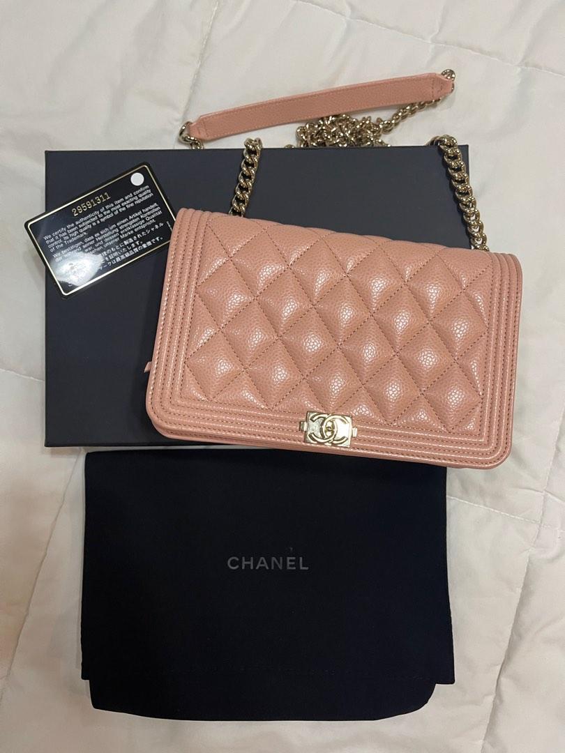 Series 29 Chanel Le Boy Wallet on Chain in Salmon Pink, Luxury, Bags &  Wallets on Carousell