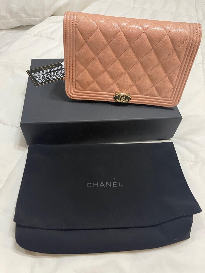 Series 29 Chanel Le Boy Wallet on Chain in Salmon Pink, Luxury