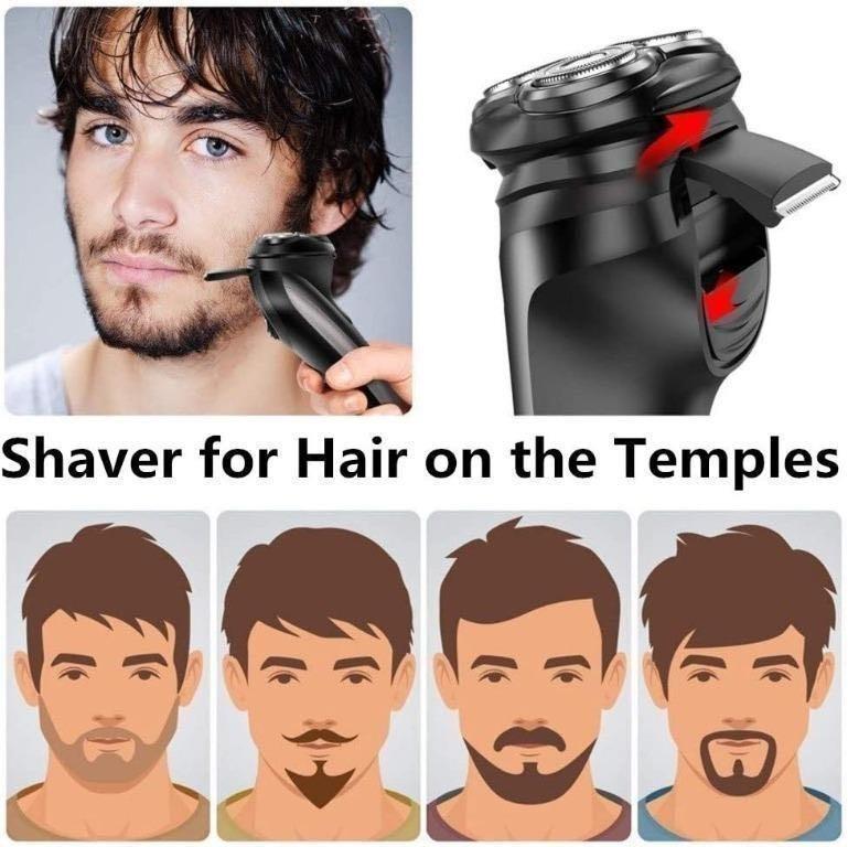 SID Black Electric Men's Rotary Shaver, Cordless Shavers USB Razor ...