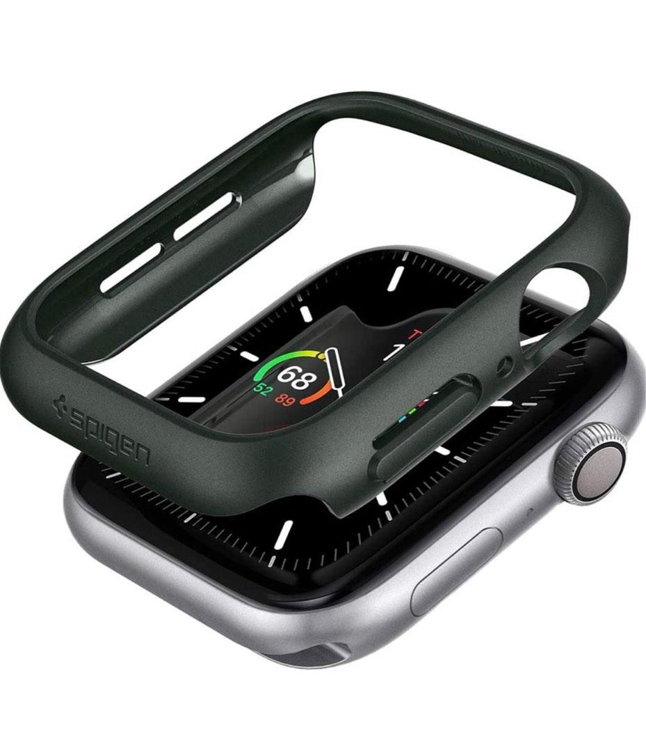 Spigen Thin Fit Designed for Apple Watch Case for 44mm Series 6 SE 5 4 Military Green Mobile Phones Gadgets Wearables Smart Watches on Carousell