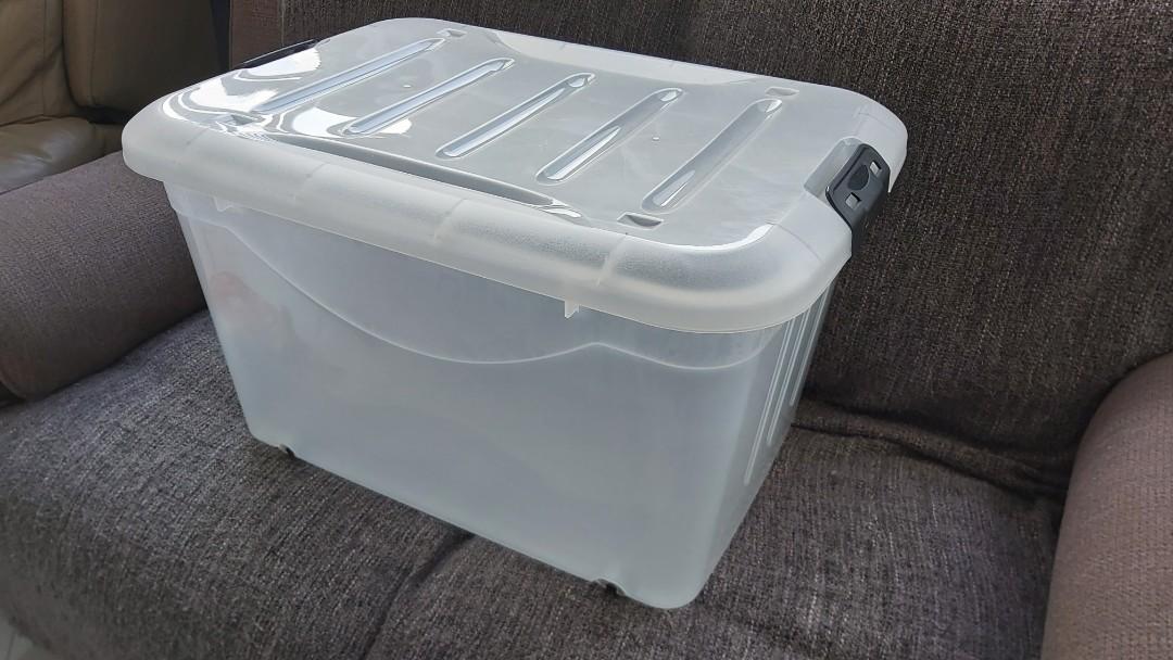 Storage box with wheels 60L, Furniture & Home Living, Home Improvement