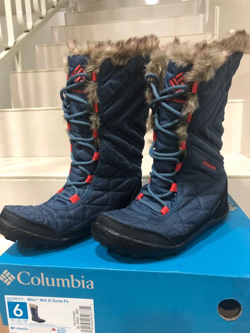 Sz US 6 EU 37 Winter waterproof Columbia snow boots Minx Mid III Santa fe