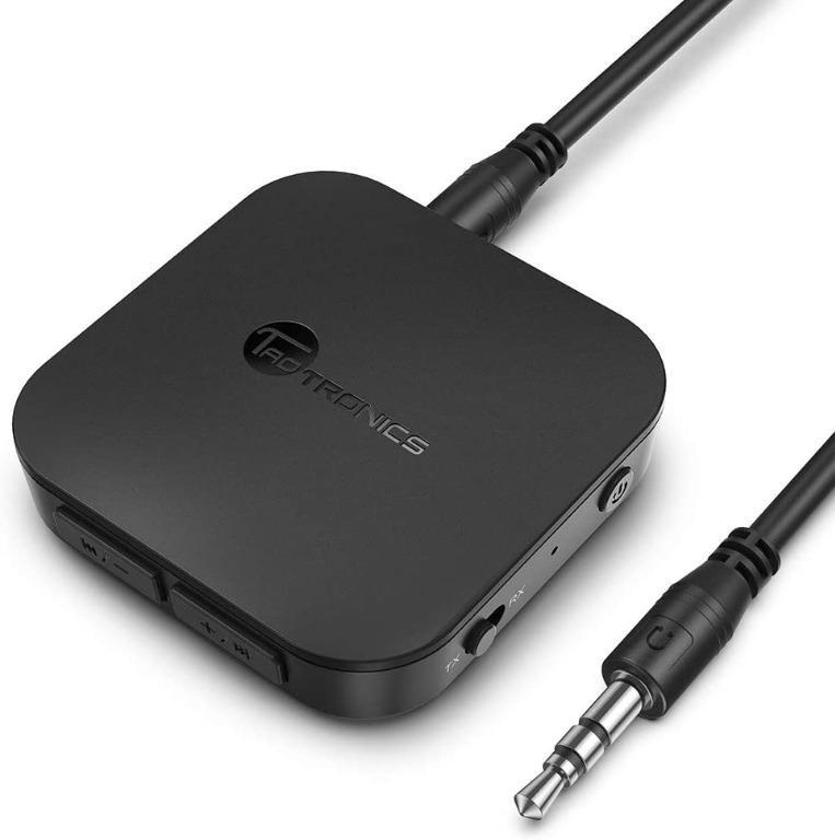 Upgraded version taotronics portable bluetooth transmitter for tv aptx cheap low latency wireless audio adapter for 3.5 mm stereo
