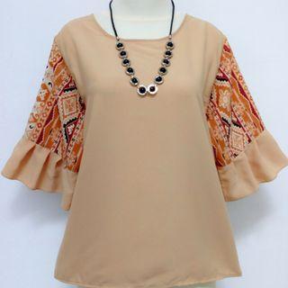 Top Batik atasan kekinian warna krem nudes pastel #Banggabatik