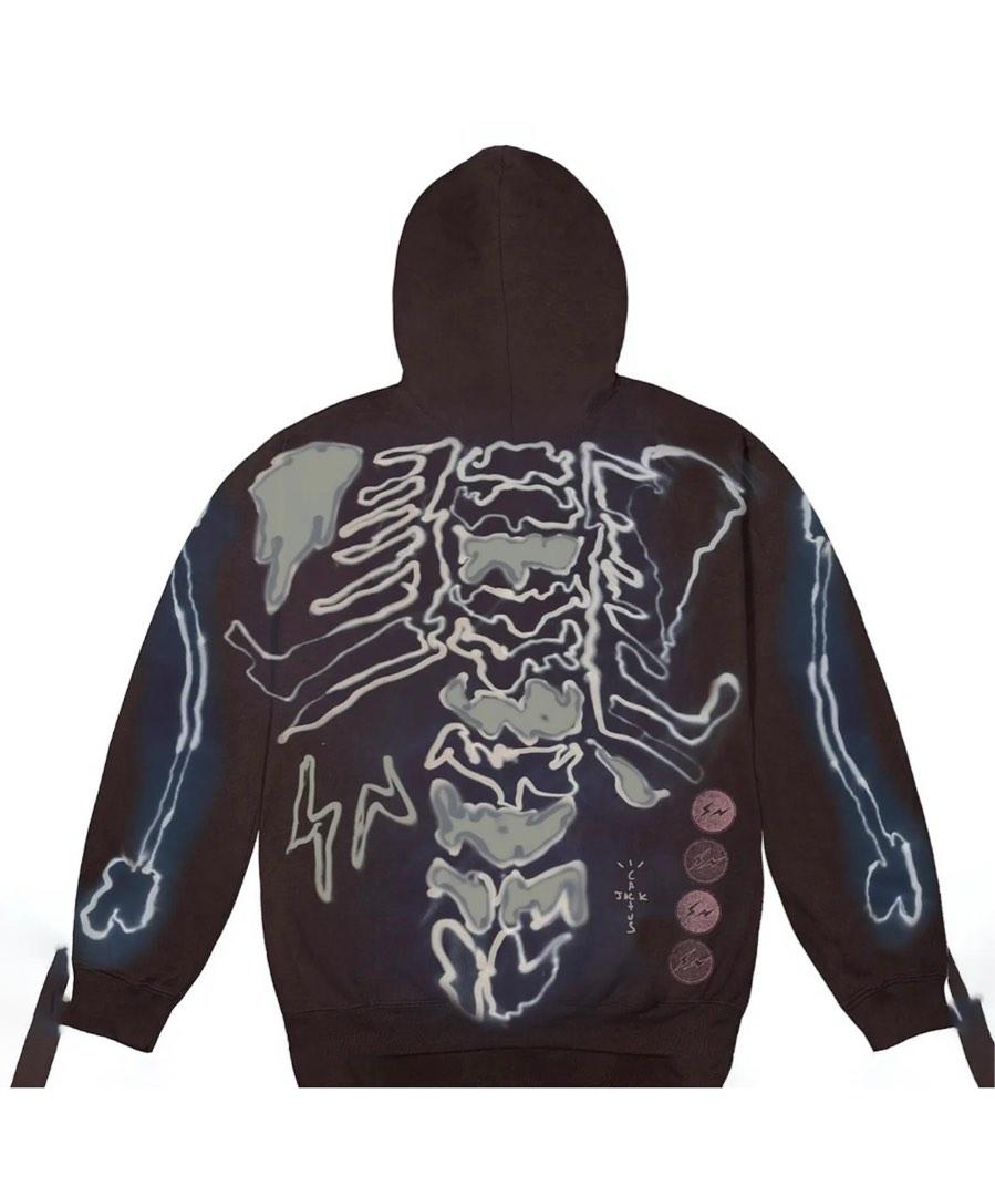 Travis Scott Cactus Jacket Fragment skeleton full zip hoodie, 男裝