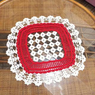 Vintage handmade small crochet knit doily