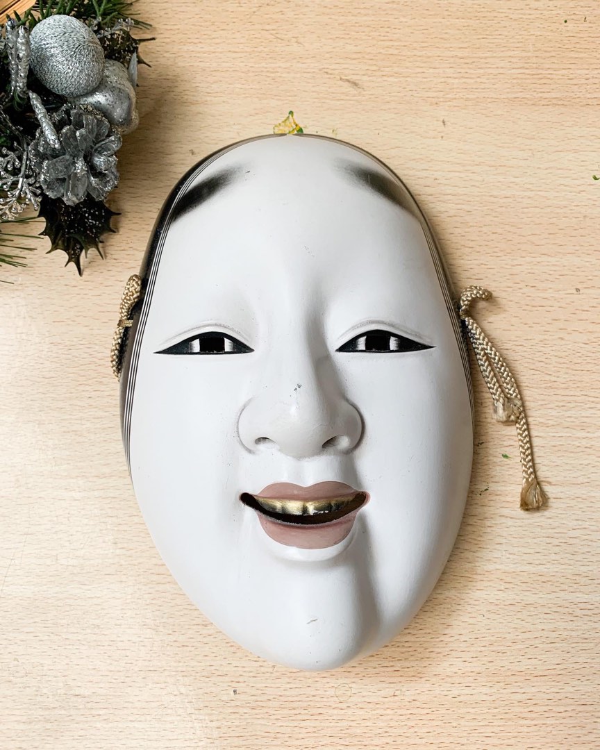Vintage Japanese Mask Noh Mask/ KOOmote Hannya Okina, Hobbies & Toys