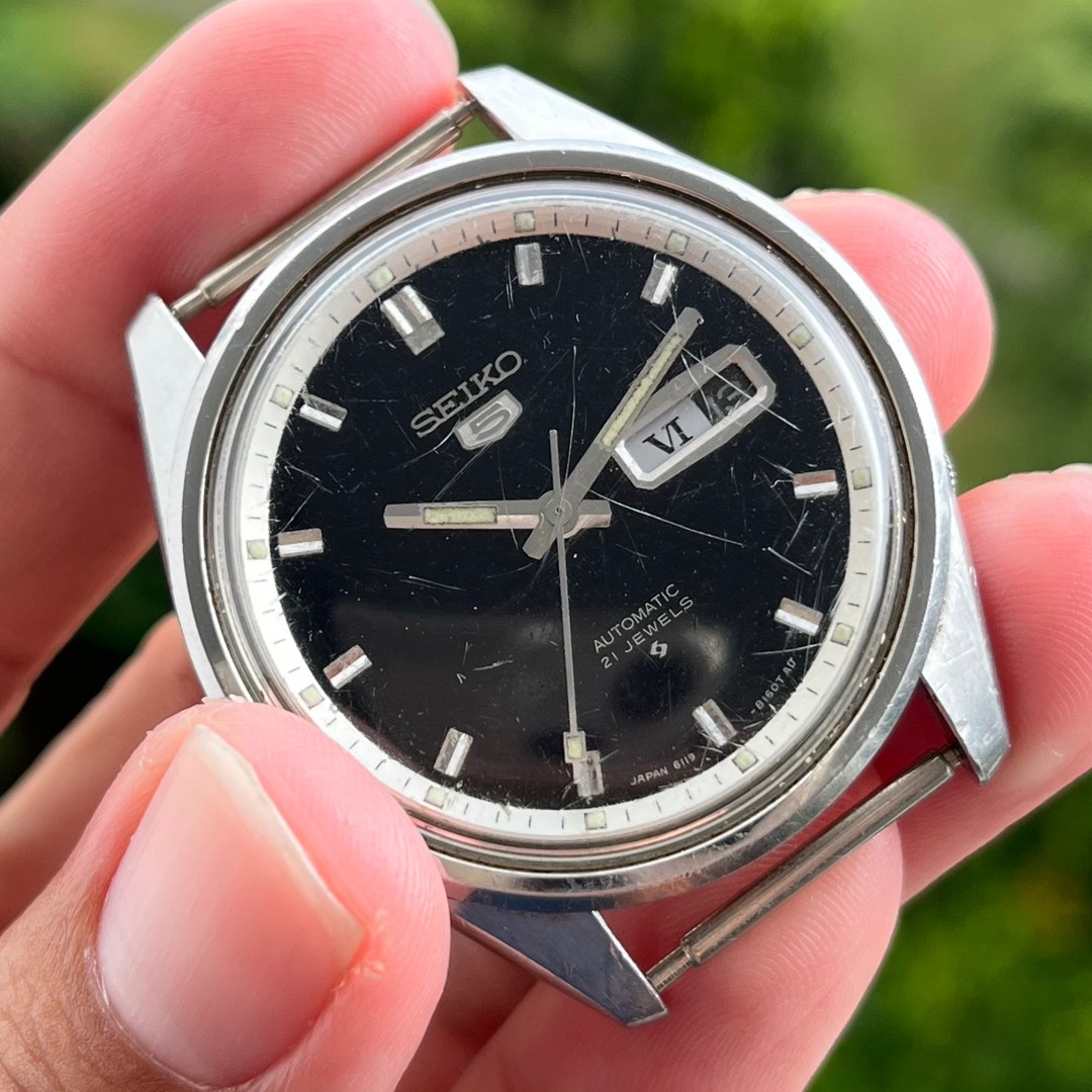 Vintage SEIKO 6119 8163 Glossy MIRROR dial with 6105 hands not pagol titoni  orient rado mido , Luxury, Watches on Carousell