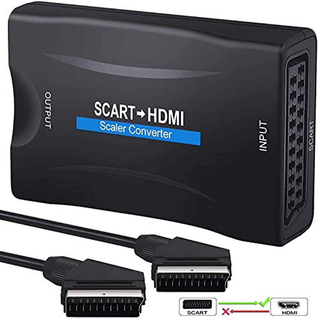With Scart Cable eSynic 1080P SCART to HDMI Converter Scart HDMI Adapter Compatible with HDMI 1.3