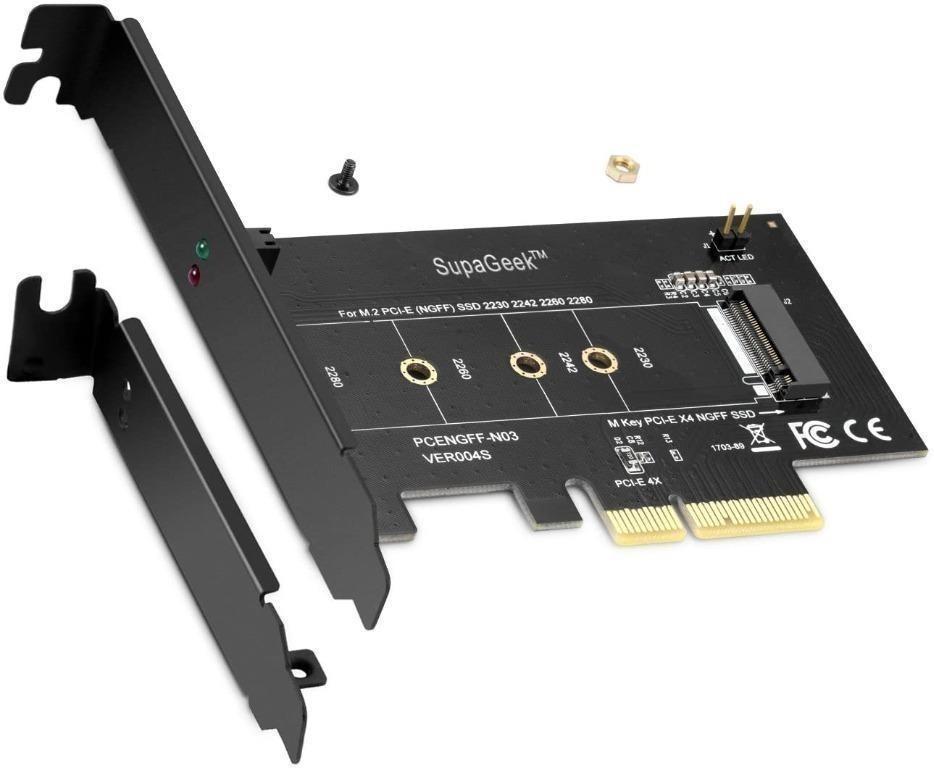 M.2 NVMe Zu PCI-E Adapter - Unterstützt 2230/2242/2260/2280 SSDs Für PCIe X1 Slots