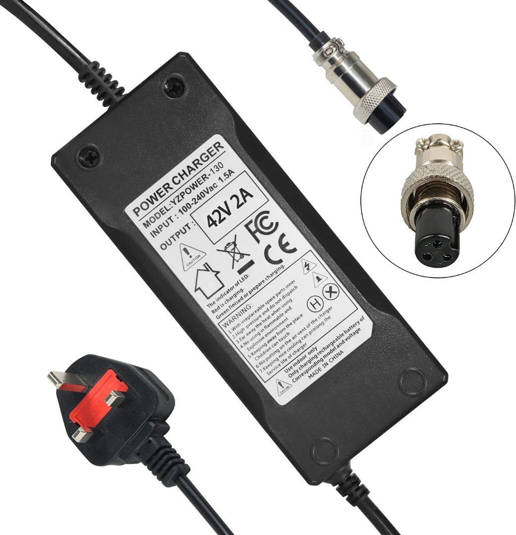 YZPOWER 42V 2A Battery Charger for SelfBalancing Scooter Hoverboard 36V Lithium Battery Charger