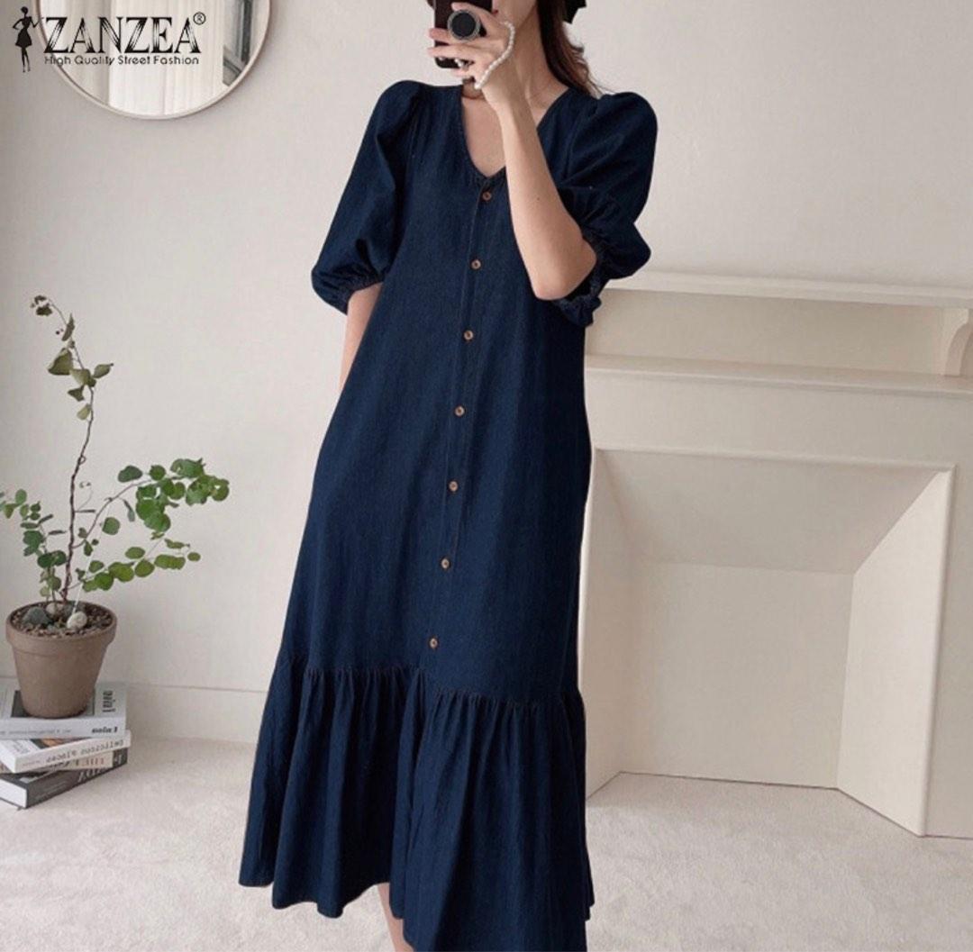 ZANZEA PLUS SIZE 18 DENIM DRESS Women s Fashion Dresses Sets