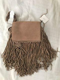 Zara Suede fringe cross body  shoulder bag