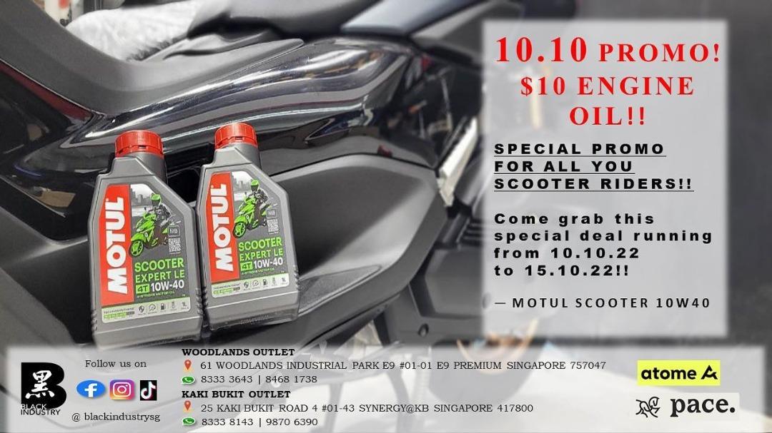 10.10 PROMO SCOOTER OIL CHANGE AT 10 ONLY!!!, Motorcycles