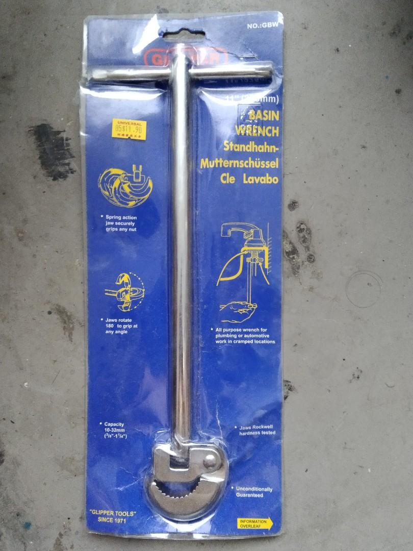 11"(275mm) Basin Wrench, Furniture & Home Living, Bathroom & Kitchen