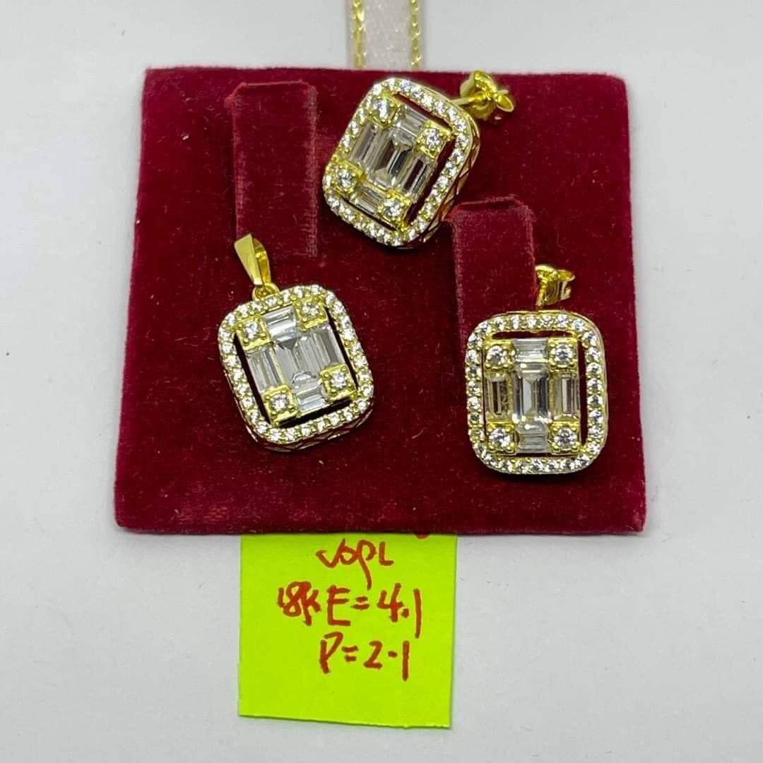 For sale: 18K #Saudi #Gold Jewelry Set #Earrings + #Ring + #Necklace + # Pendant More #Jewelry displayed at FB.com/Ka…