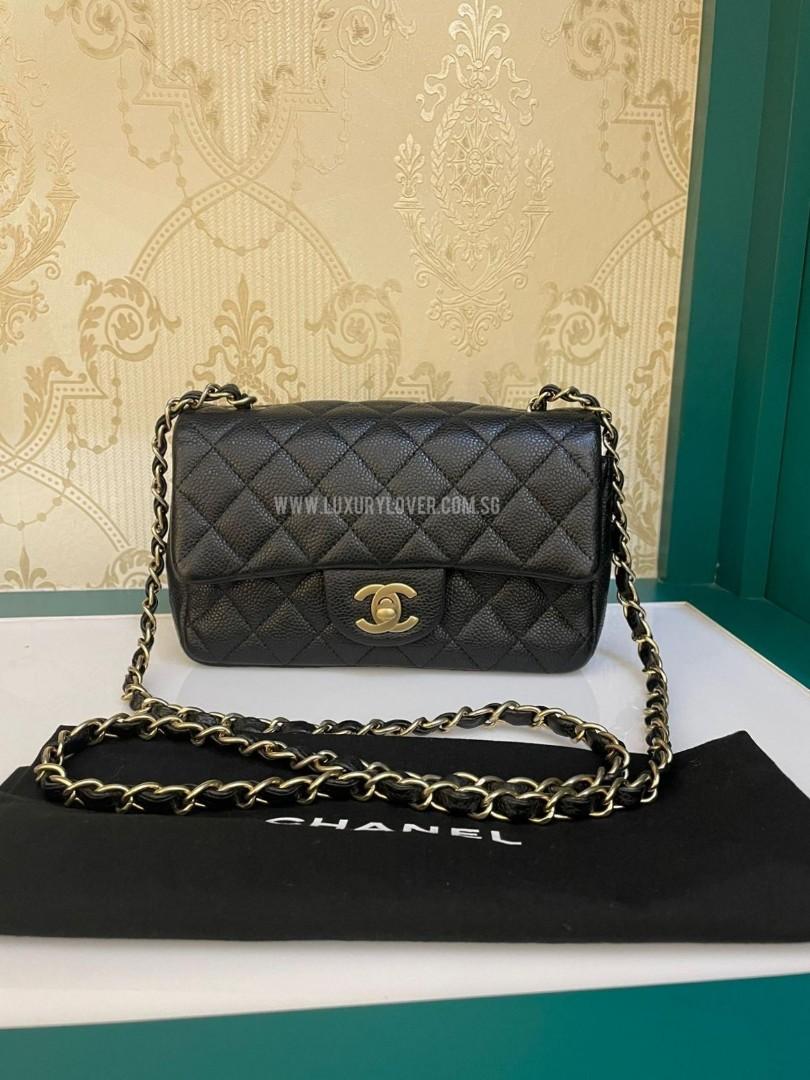 ❌SOLD❌#20 Chanel Mini Rectangular Black Caviar Matte GHW, Luxury