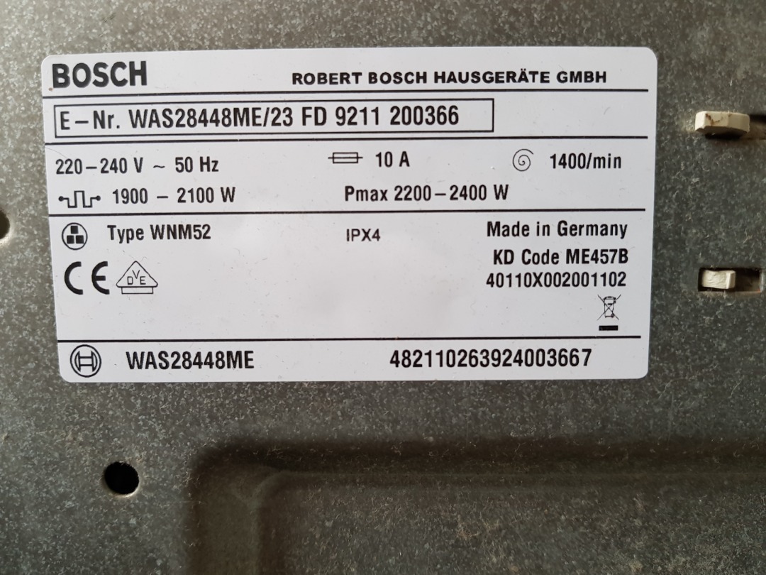 748 Bosch Washing Machine Parts for Sales WAS28448ME/23 & WAE20260SG