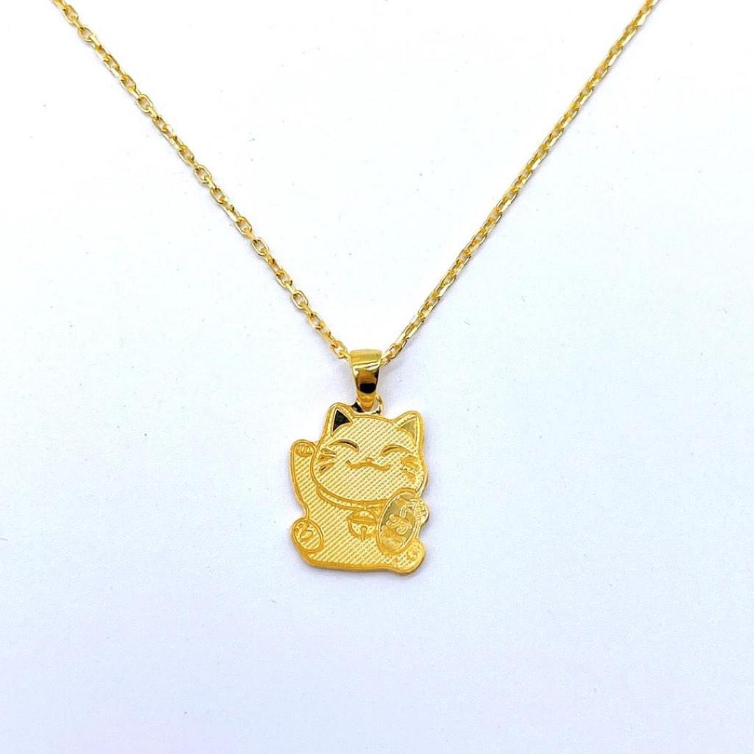 Gold cat cheap necklace