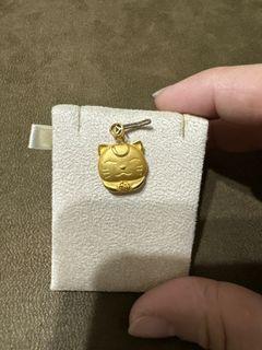 *近新品*純金999.9招財貓金墜～重0.84錢