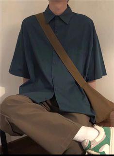 質感順滑短襯衫 藍