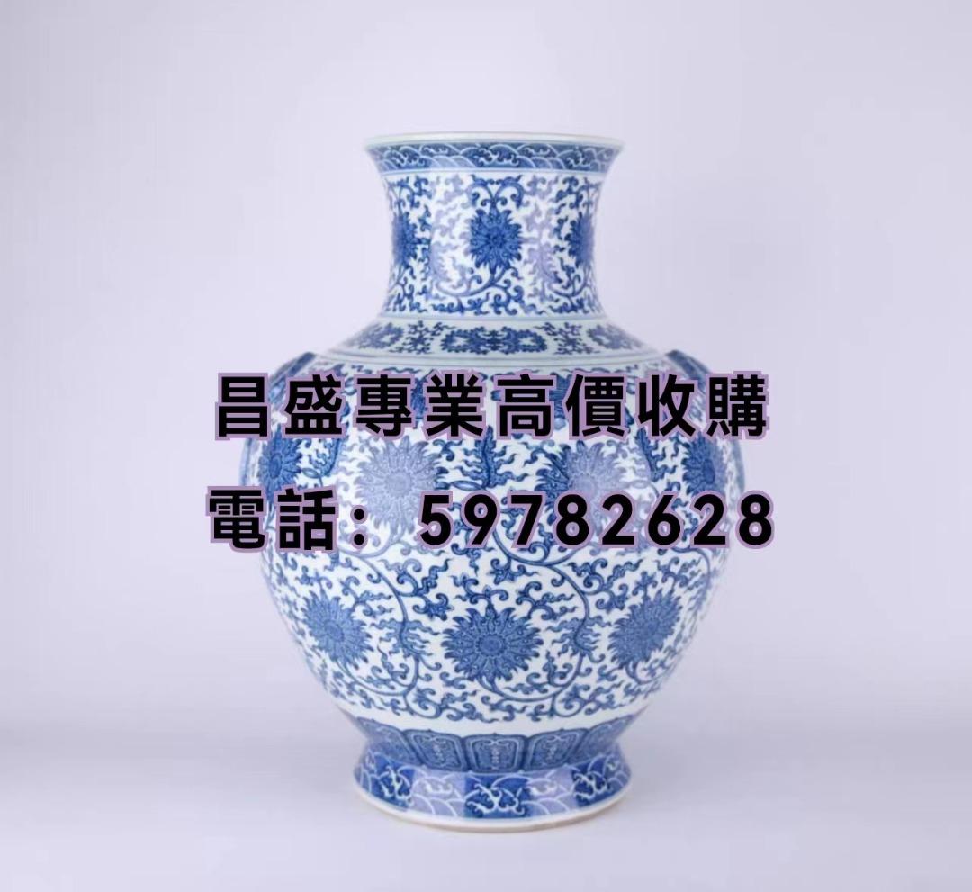 中国古美術 明の時代 染付(青花)雲堂手 八角花瓶 - 陶芸