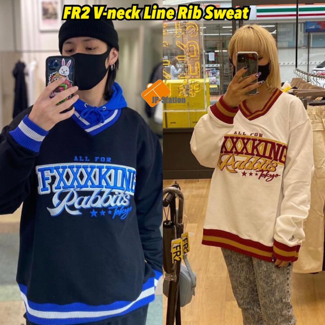 トップス #FR2 V-neck Line Rib Sweatshirt M FR2 V-neck Line Rib Sweatshirt