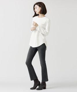 極新 Lative 彈力牛仔喇叭褲 M號 炭黑色