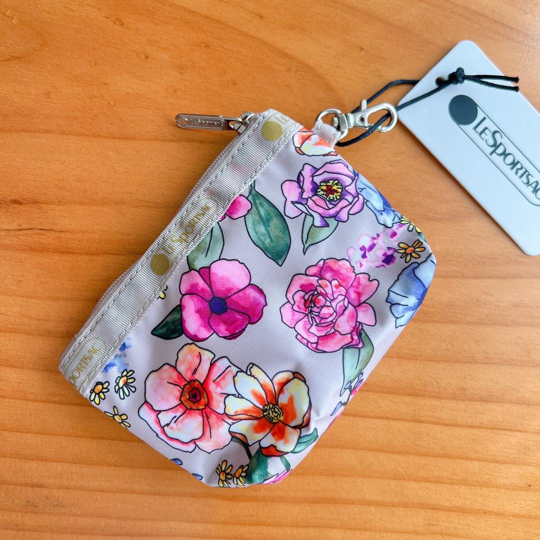 日本lesportsac 米色彩花帆布micro Cosmetic 化妝袋 男裝 袋 小袋 Carousell