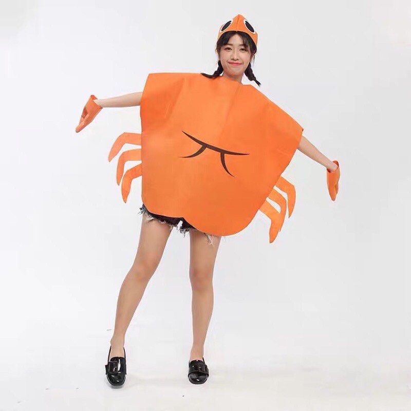 Adults Crab Costume Halloween Underwater Marine Sea Theme Party