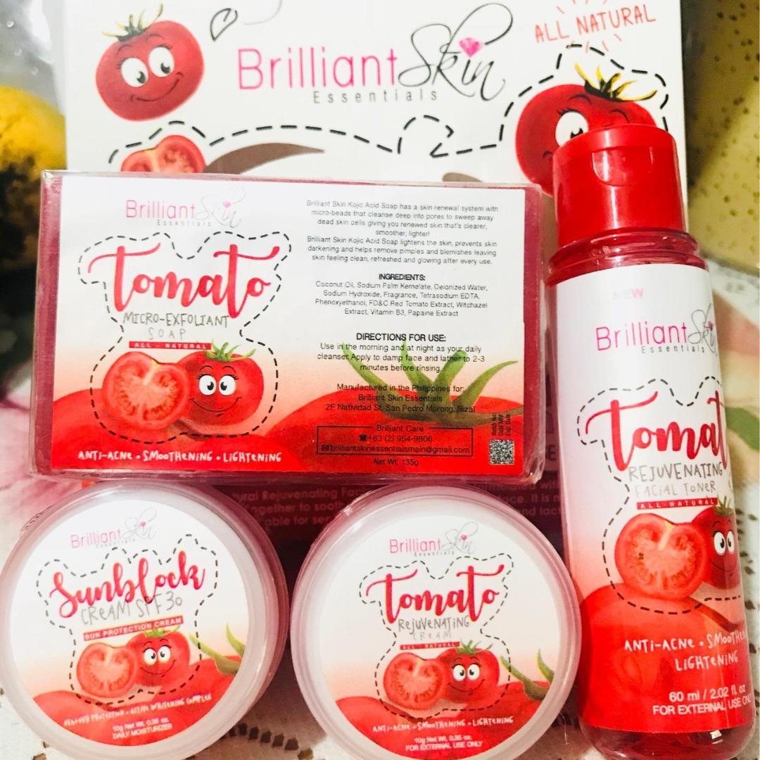 Authentic Brilliant Skin Tomato Micro-Exfoliating Set (Category: Face Care) located in Pasig City. Submitted by farmcart.ph (Listing ID 1189872610, Image 3). Description: Tomato Micro-Exfoliating Facial Set is specially formulated with natural active ingredients, which work together to soothe and protect the skin’s surface. It is made to provide effective daily care suitable for all skin types. This product is safe for teenagers, pregnant, and la