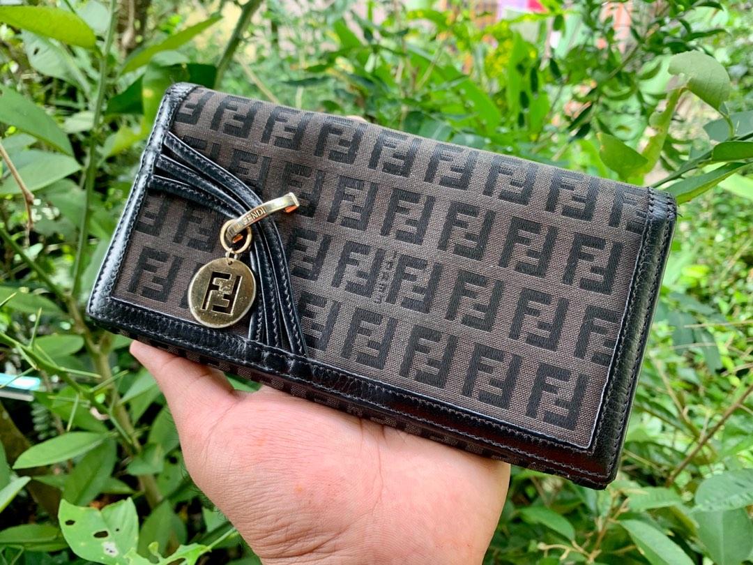 Authentic Fendi Zucchino Continental Wallet, Luxury, Bags