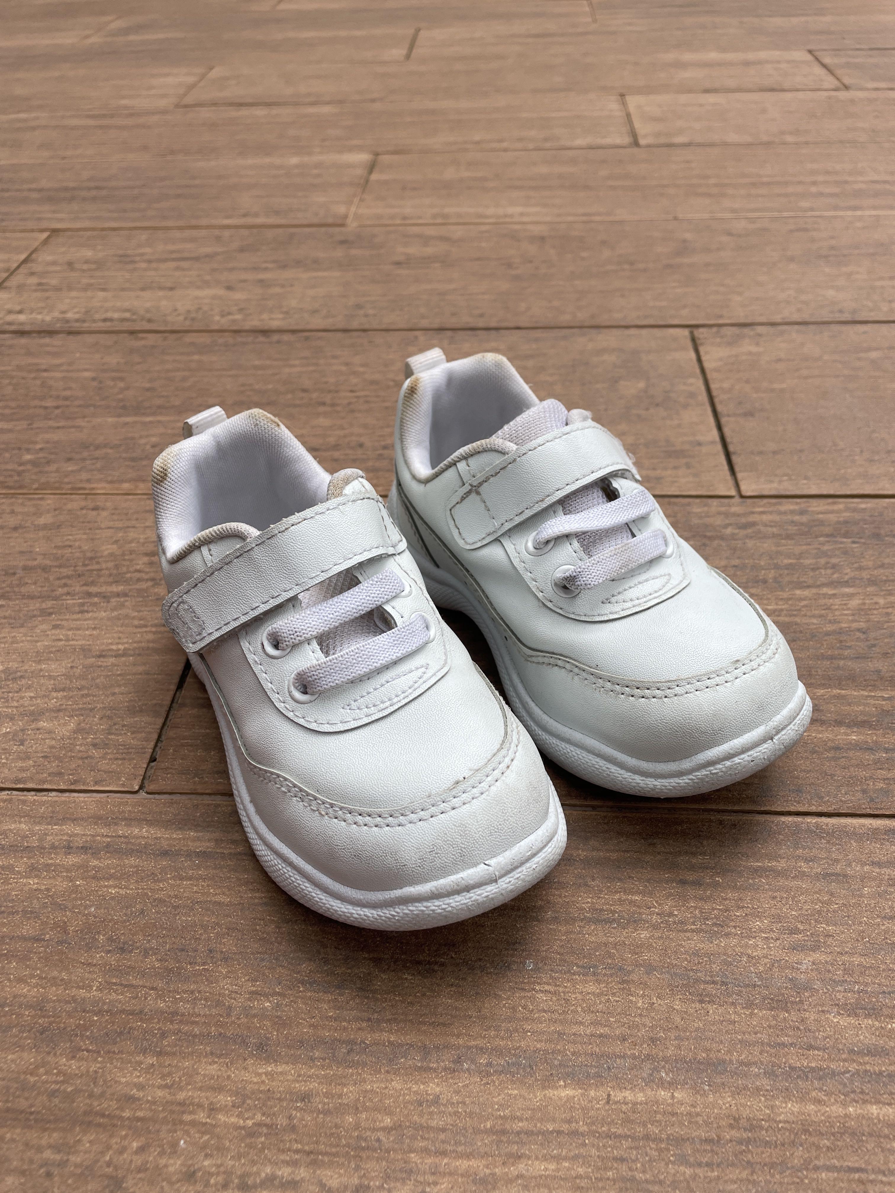 Bata White School Shoes (Size 16), Babies & Kids, Babies & Kids Fashion