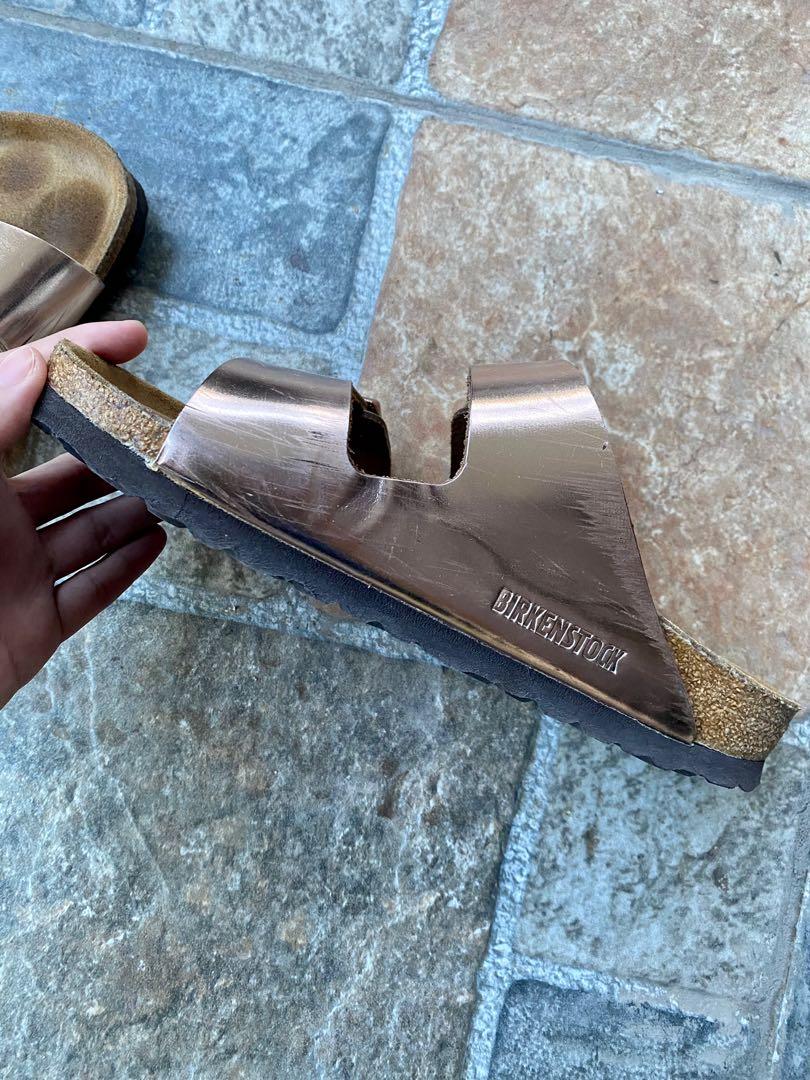 birkenstock arizona soft footbed metallic copper