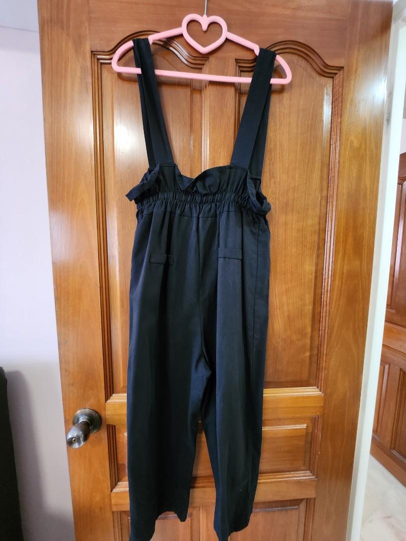 Black long jumpsuit, Women's Fashion, Dresses & Sets, Jumpsuits on ...