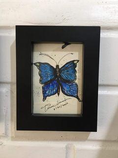 Blue butterfly 🦋 watercolour painting by Tessa Diamse