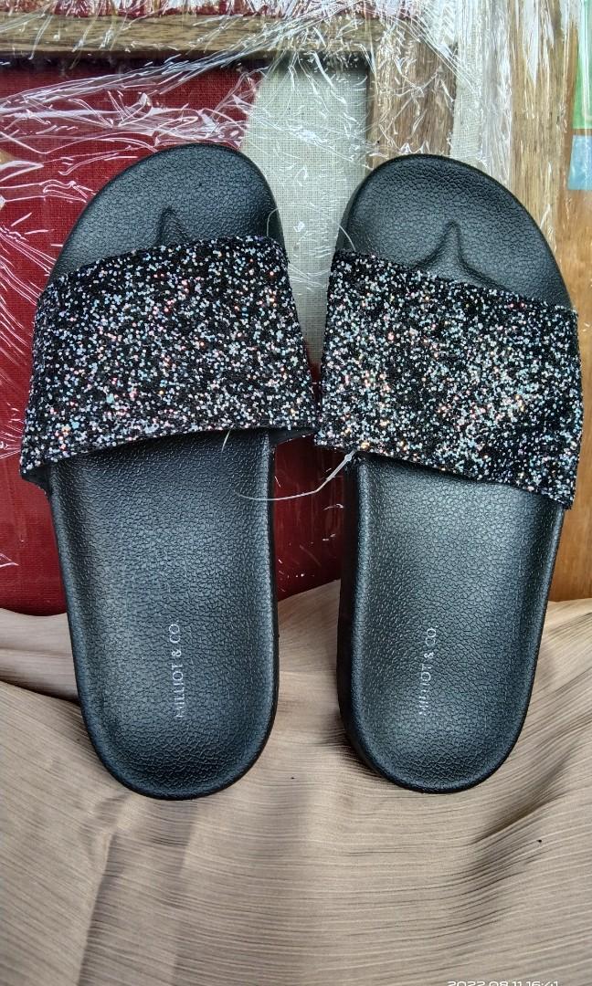 Glitter slide on sandals online