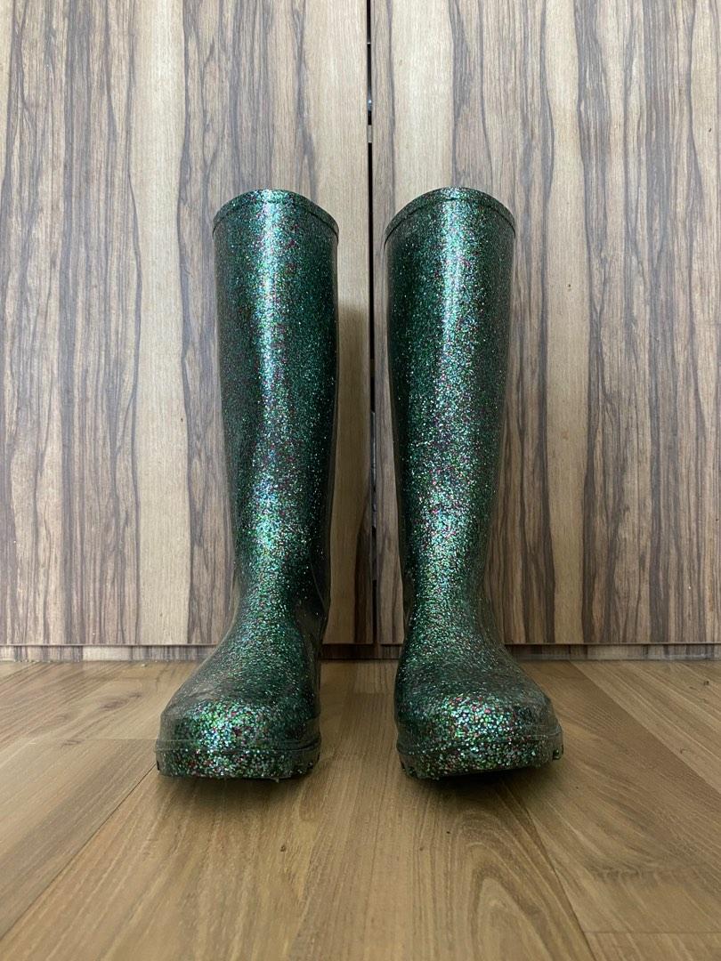 Brand New Park Lane Glitter Rain Boots Women s Fashion Footwear Boots on Carousell
