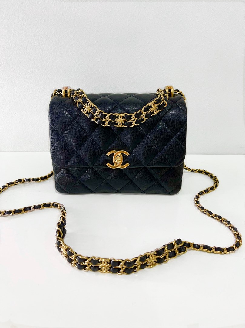 Chanel 22K Coco First mini flap bag (black caviar)