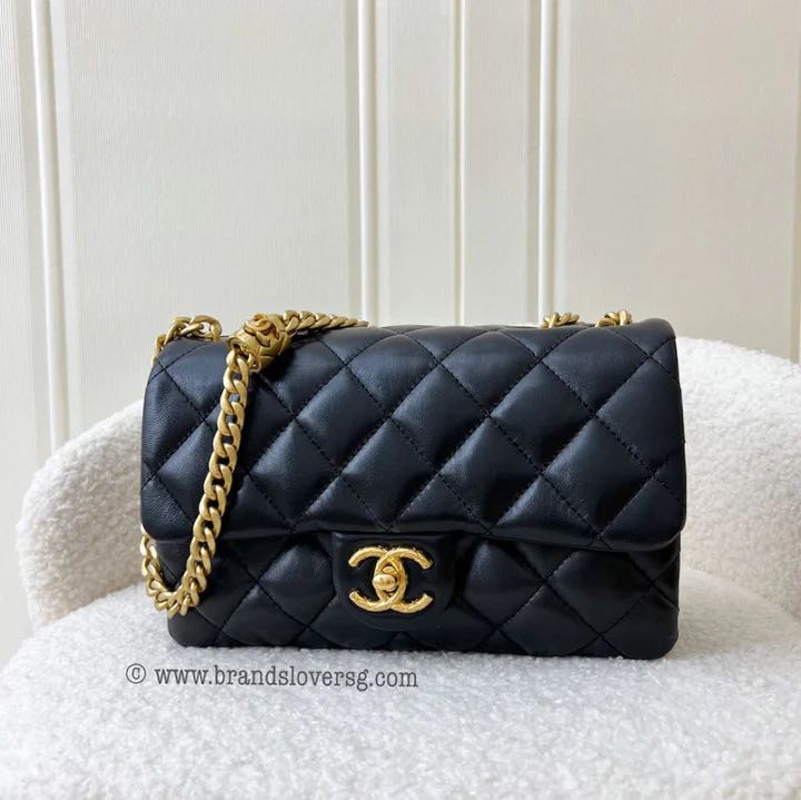 ✖️Sold✖️Chanel 22K Small Flap with Adjustable Chain in Black Lambskin AGHW,  Luxury, Bags & Wallets on Carousell