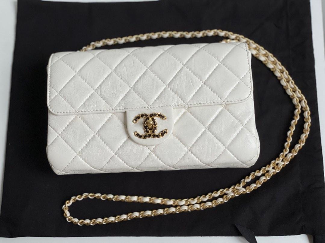 Chanel Quilted Pink Flap Bag with Handle and Chain 22C RARE - Good  Condition