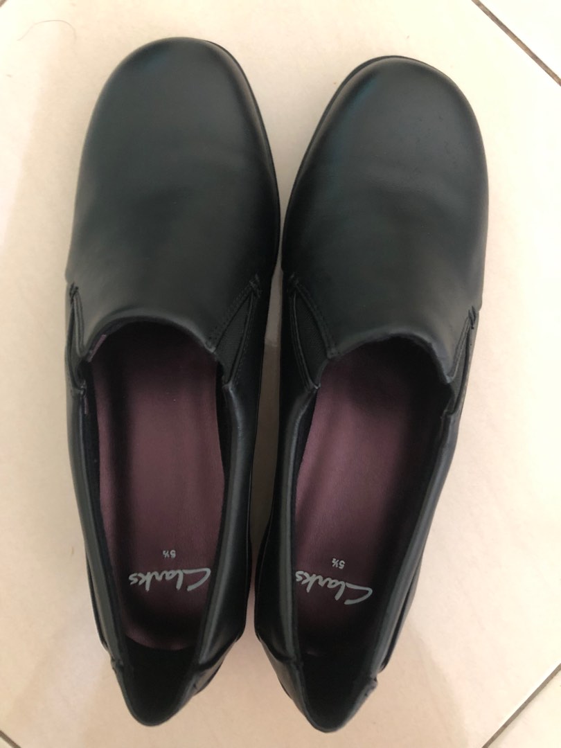 Clark Coffee Cake Black Leather Size UK5.5