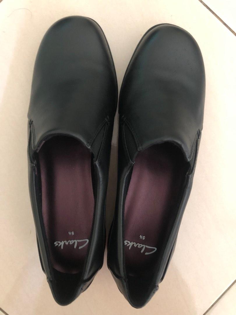 Clark Coffee Cake Black Leather Size UK5.5
