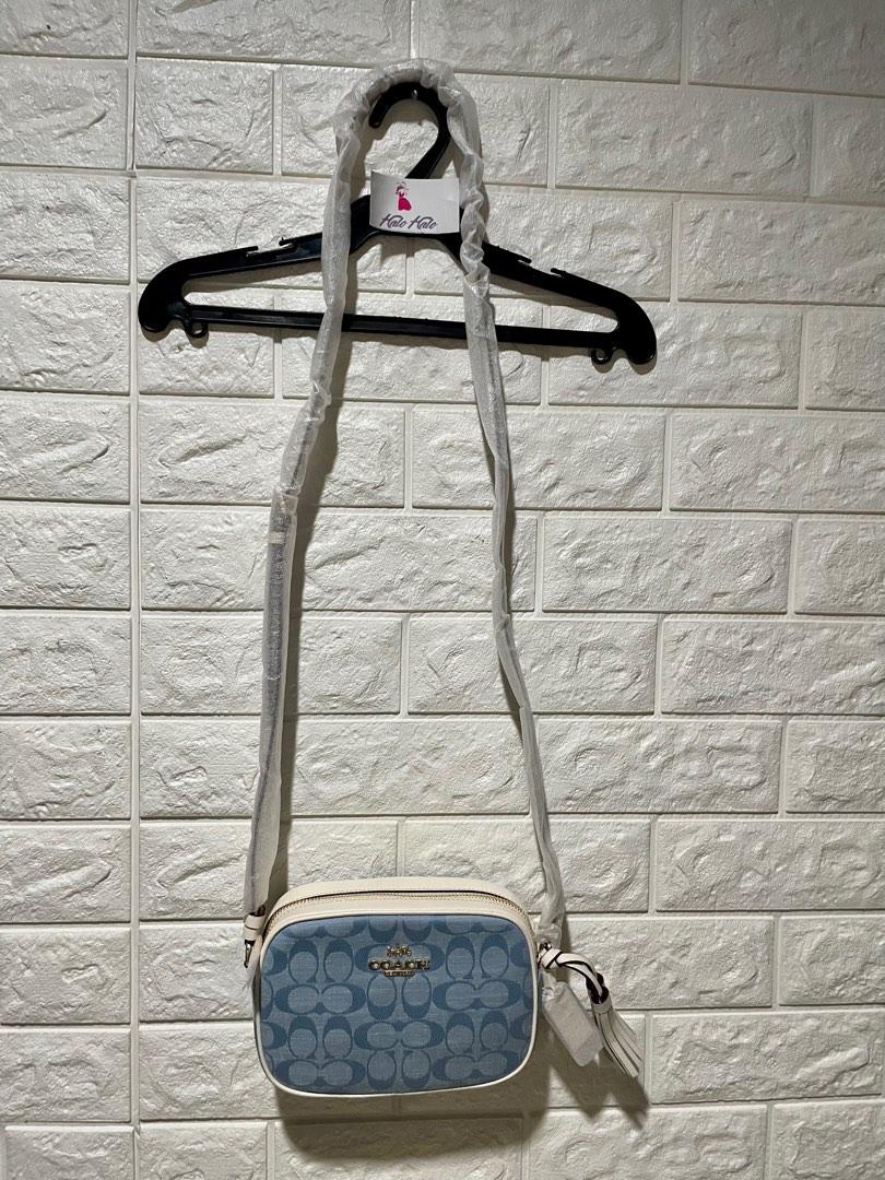COACH Mini Jamie Camera Bag In Signature Chambray Denim, Luxury, Bags