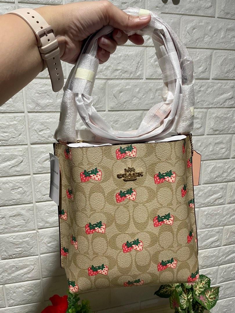 COACH Mollie Bucket Bag 22 In Signature Canvas With Strawberry Print